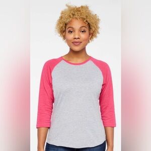 LAT Women's Baseball Fine Jersey Three-Quarter Sleeve Tee